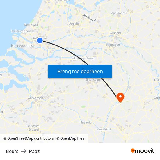 Beurs to Paaz map