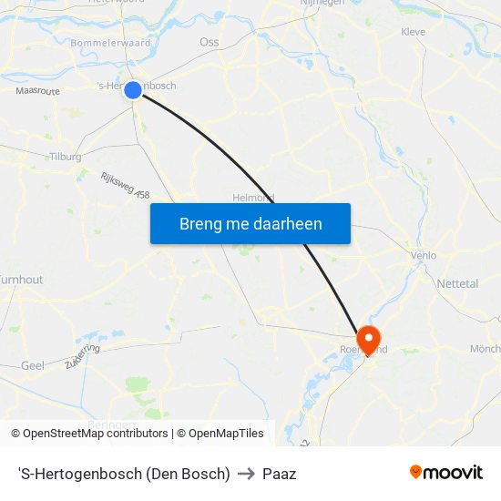 'S-Hertogenbosch (Den Bosch) to Paaz map