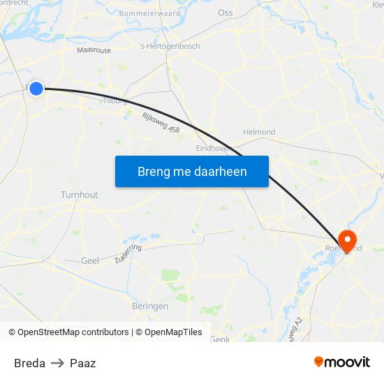 Breda to Paaz map