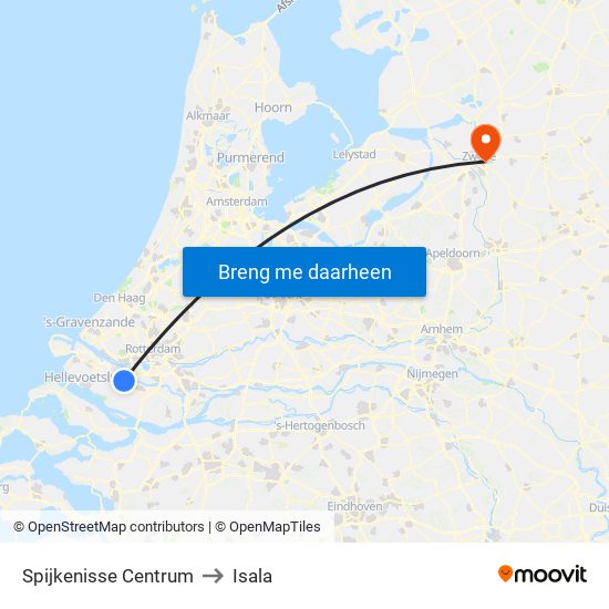 Spijkenisse Centrum to Isala map