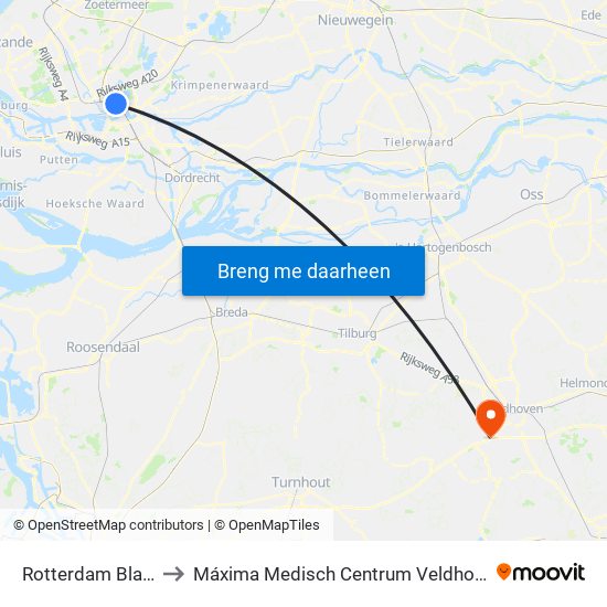 Rotterdam Blaak to Máxima Medisch Centrum Veldhoven map