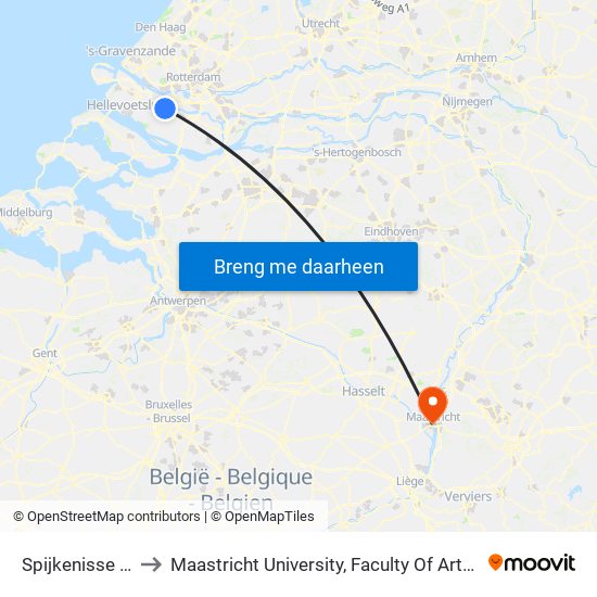 Spijkenisse Centrum to Maastricht University, Faculty Of Arts And Social Sciences map