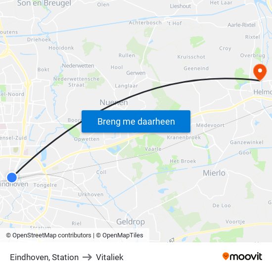 Eindhoven, Station to Vitaliek map