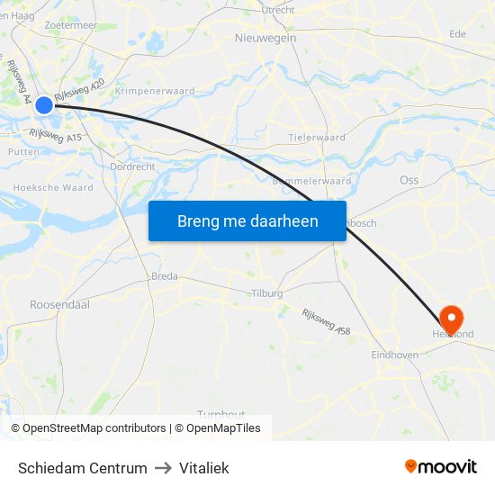 Schiedam Centrum to Vitaliek map