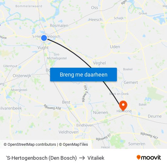 'S-Hertogenbosch (Den Bosch) to Vitaliek map
