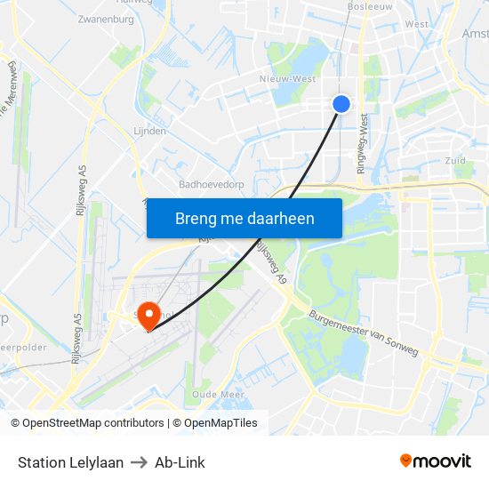 Station Lelylaan to Ab-Link map