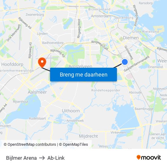 Bijlmer Arena to Ab-Link map