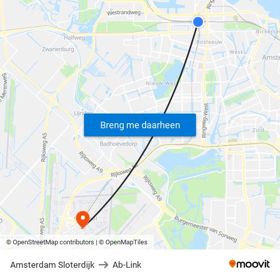 Amsterdam Sloterdijk to Ab-Link map