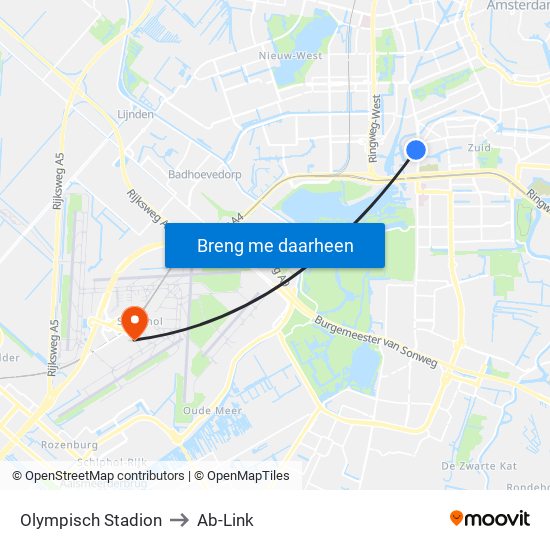 Olympisch Stadion to Ab-Link map