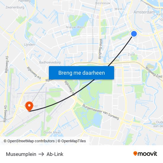 Museumplein to Ab-Link map