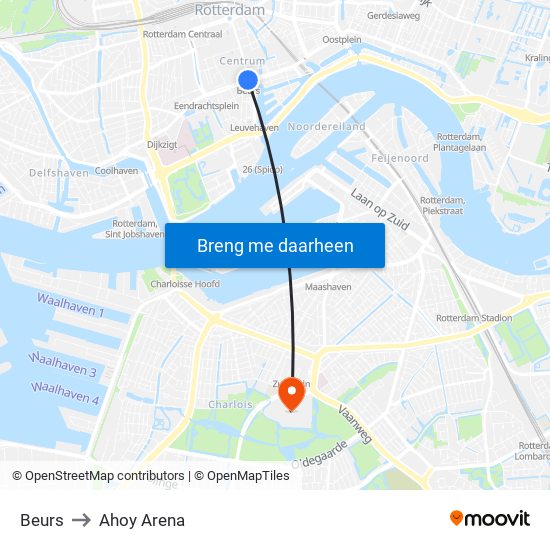 Beurs to Ahoy Arena map