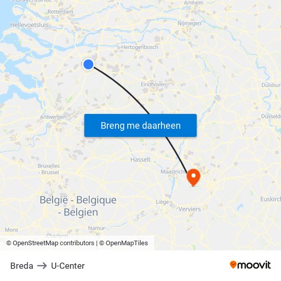 Breda to U-Center map