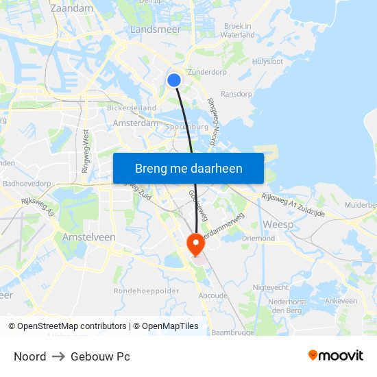 Noord to Gebouw Pc map