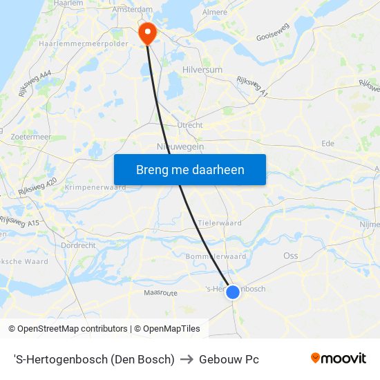 'S-Hertogenbosch (Den Bosch) to Gebouw Pc map