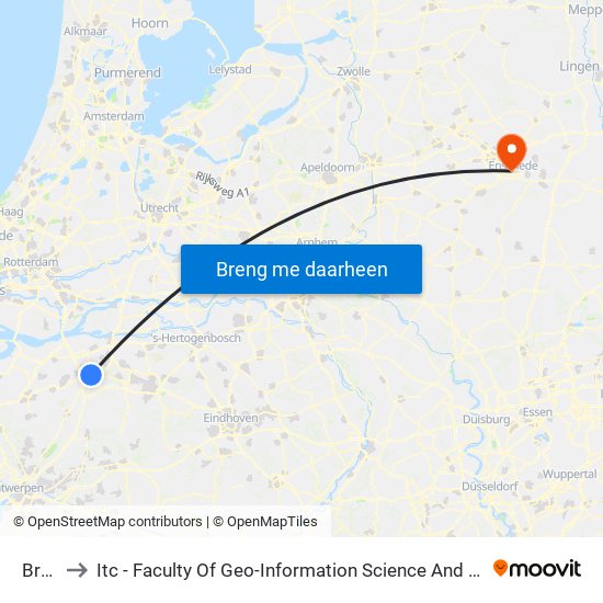 Breda to Itc - Faculty Of Geo-Information Science And Earth Observation map