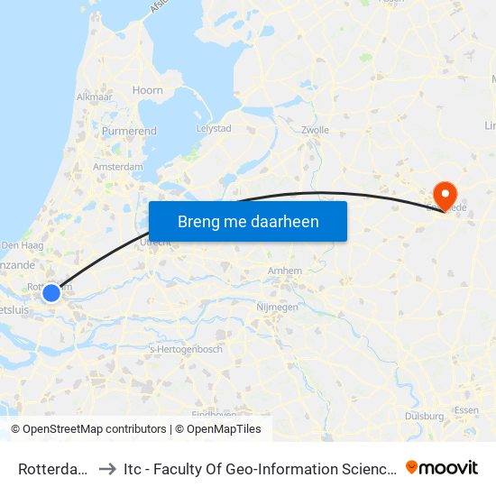 Rotterdam Blaak to Itc - Faculty Of Geo-Information Science And Earth Observation map