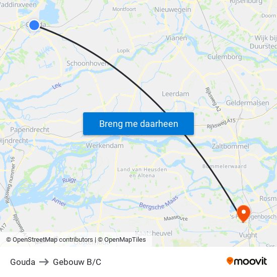 Gouda to Gebouw B/C map