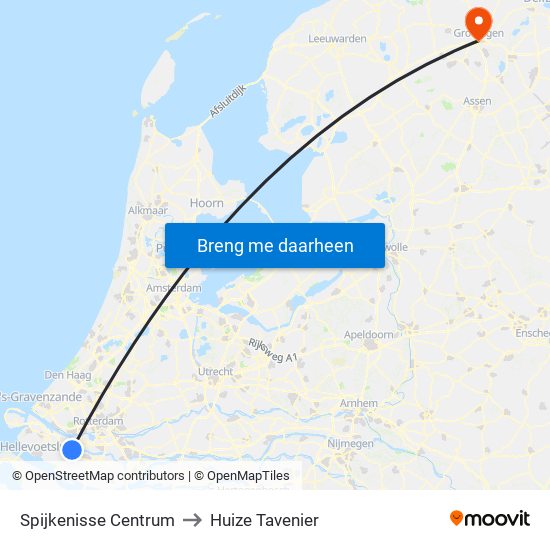 Spijkenisse Centrum to Huize Tavenier map