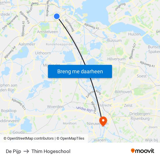 De Pijp to Thim Hogeschool map