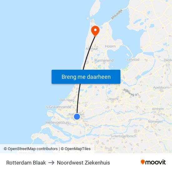 Rotterdam Blaak to Noordwest Ziekenhuis map