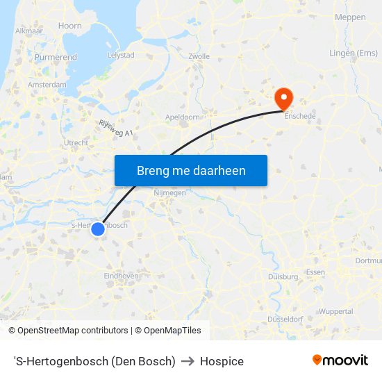 'S-Hertogenbosch (Den Bosch) to Hospice map