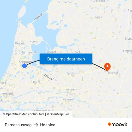 Parnassusweg to Hospice map