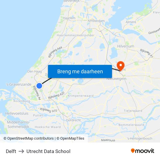 Delft to Utrecht Data School map