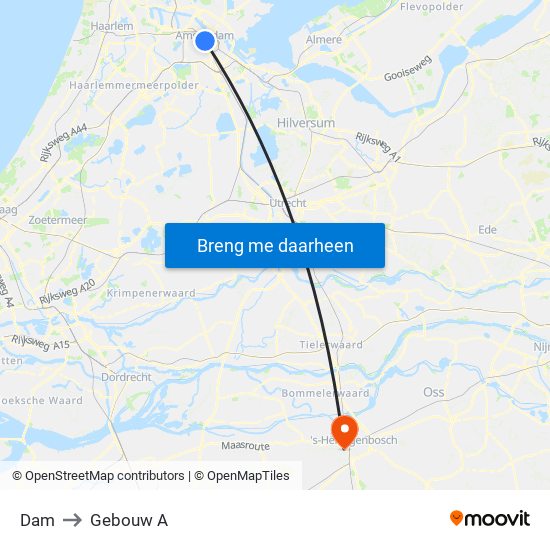 Dam to Gebouw A map