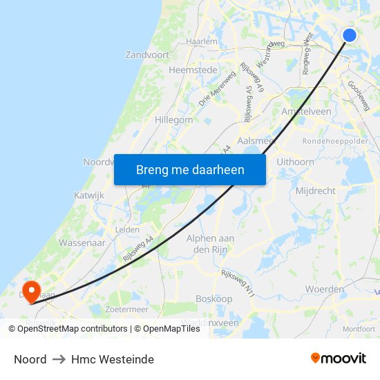 Noord to Hmc Westeinde map