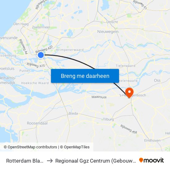 Rotterdam Blaak to Regionaal Ggz Centrum (Gebouw E) map