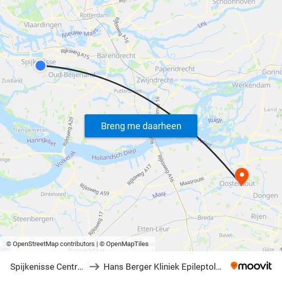 Spijkenisse Centrum to Hans Berger Kliniek Epileptologie map