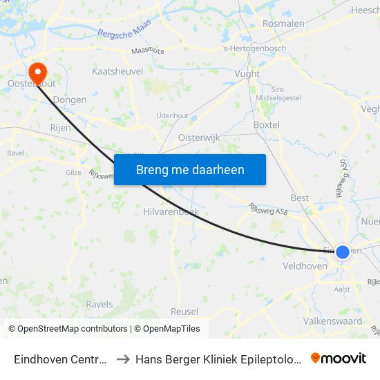 Eindhoven Centraal to Hans Berger Kliniek Epileptologie map
