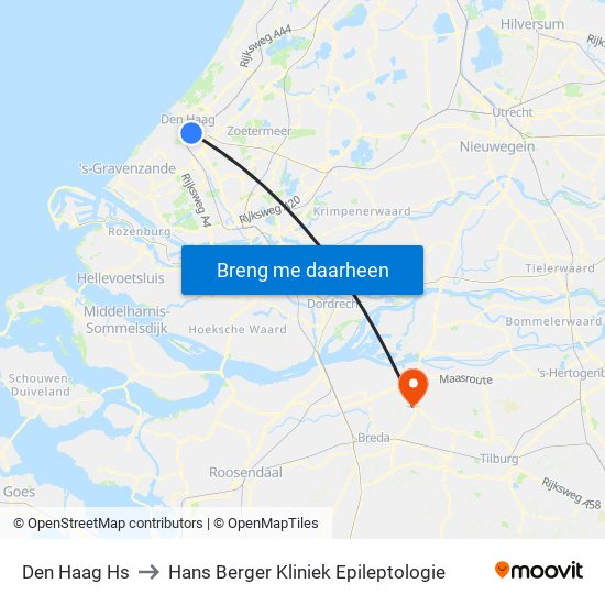 Den Haag Hs to Hans Berger Kliniek Epileptologie map
