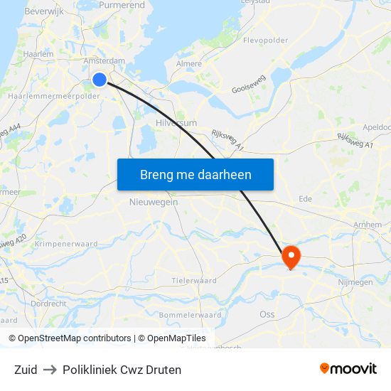 Zuid to Polikliniek Cwz Druten map