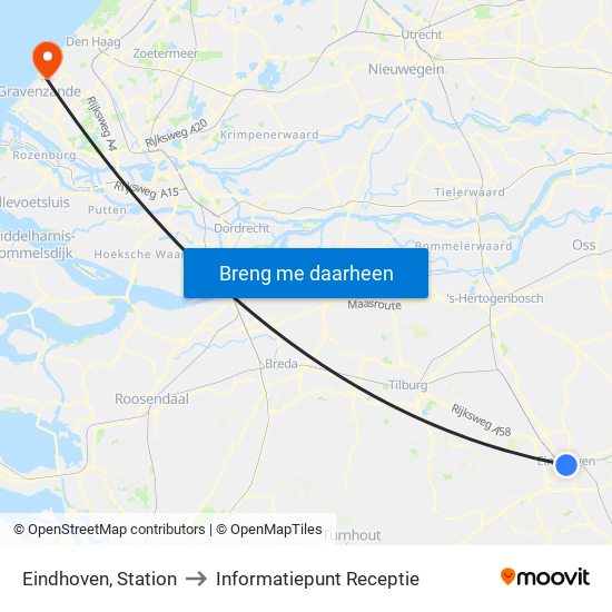 Eindhoven, Station to Informatiepunt Receptie map