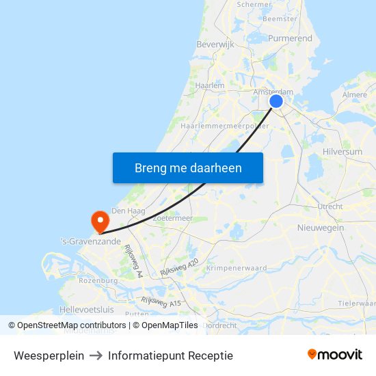 Weesperplein to Informatiepunt Receptie map