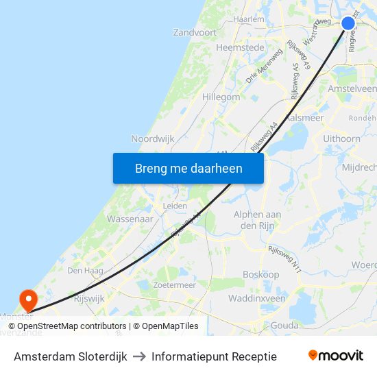 Amsterdam Sloterdijk to Informatiepunt Receptie map