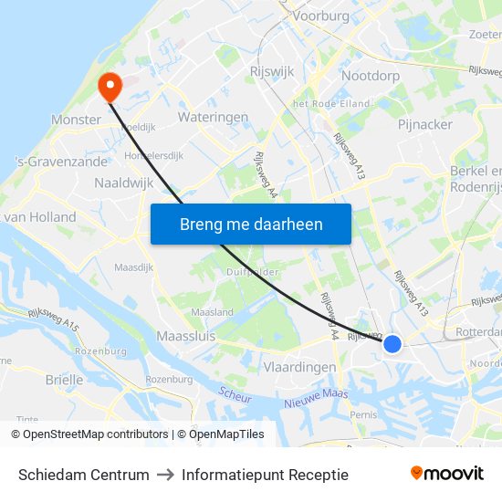 Schiedam Centrum to Informatiepunt Receptie map