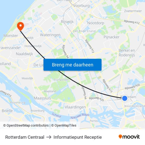 Rotterdam Centraal to Informatiepunt Receptie map