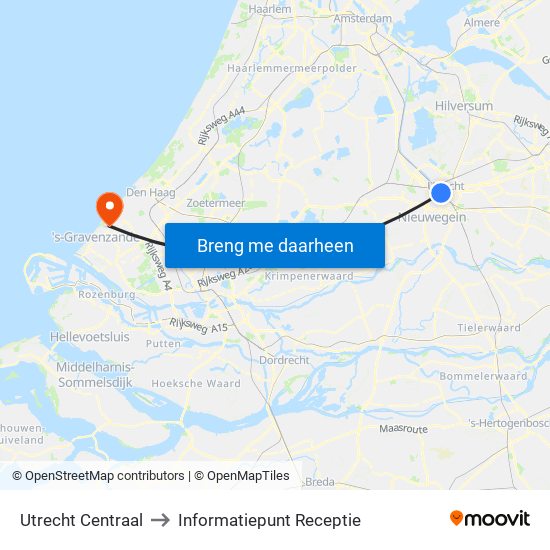 Utrecht Centraal to Informatiepunt Receptie map