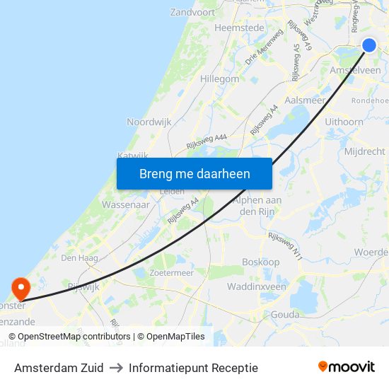 Amsterdam Zuid to Informatiepunt Receptie map