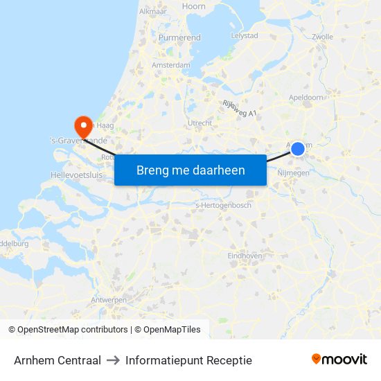 Arnhem Centraal to Informatiepunt Receptie map