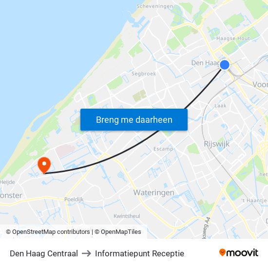 Den Haag Centraal to Informatiepunt Receptie map