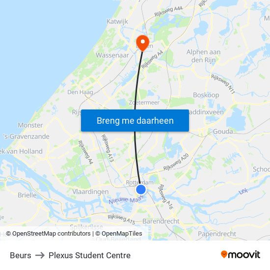 Beurs to Plexus Student Centre map