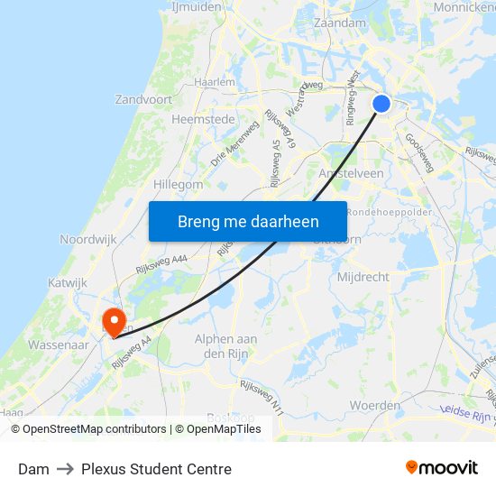 Dam to Plexus Student Centre map