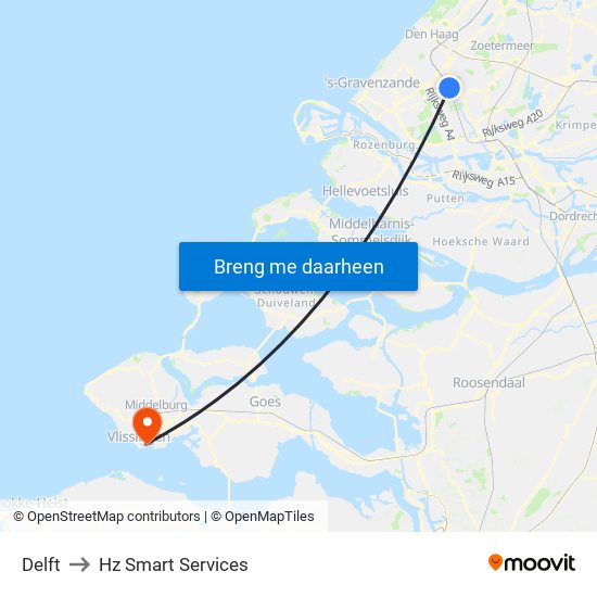 Delft to Hz Smart Services map