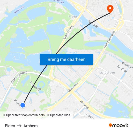 Elden to Arnhem map