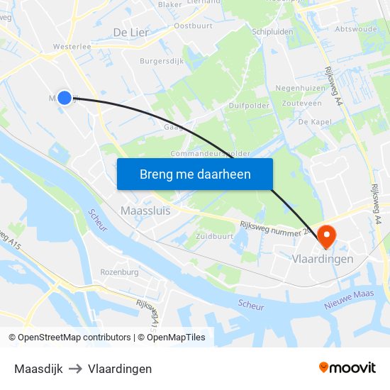 Maasdijk to Vlaardingen map