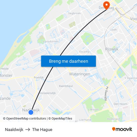 Naaldwijk to The Hague map
