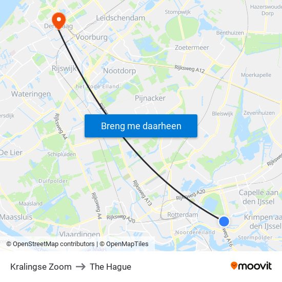 Kralingse Zoom to The Hague map